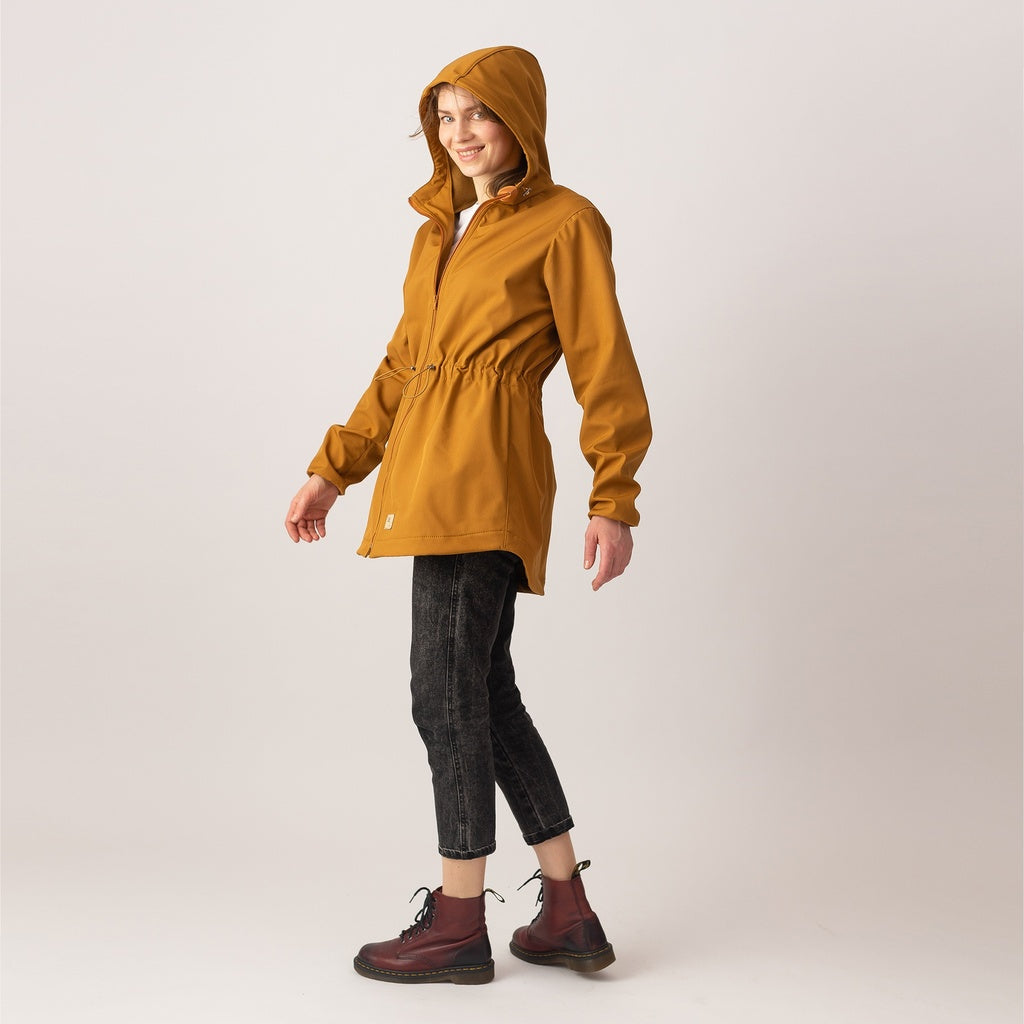 Golden brown thick Softshell Coat for women