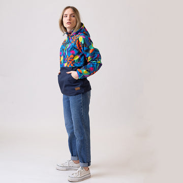 Bright spots and flowers hoodie for women