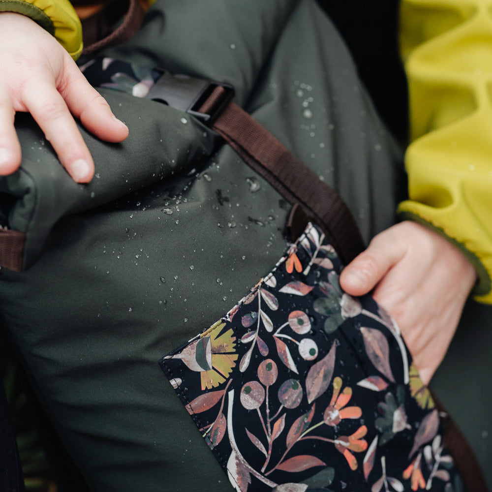 Dark botanical Rolltop backpack