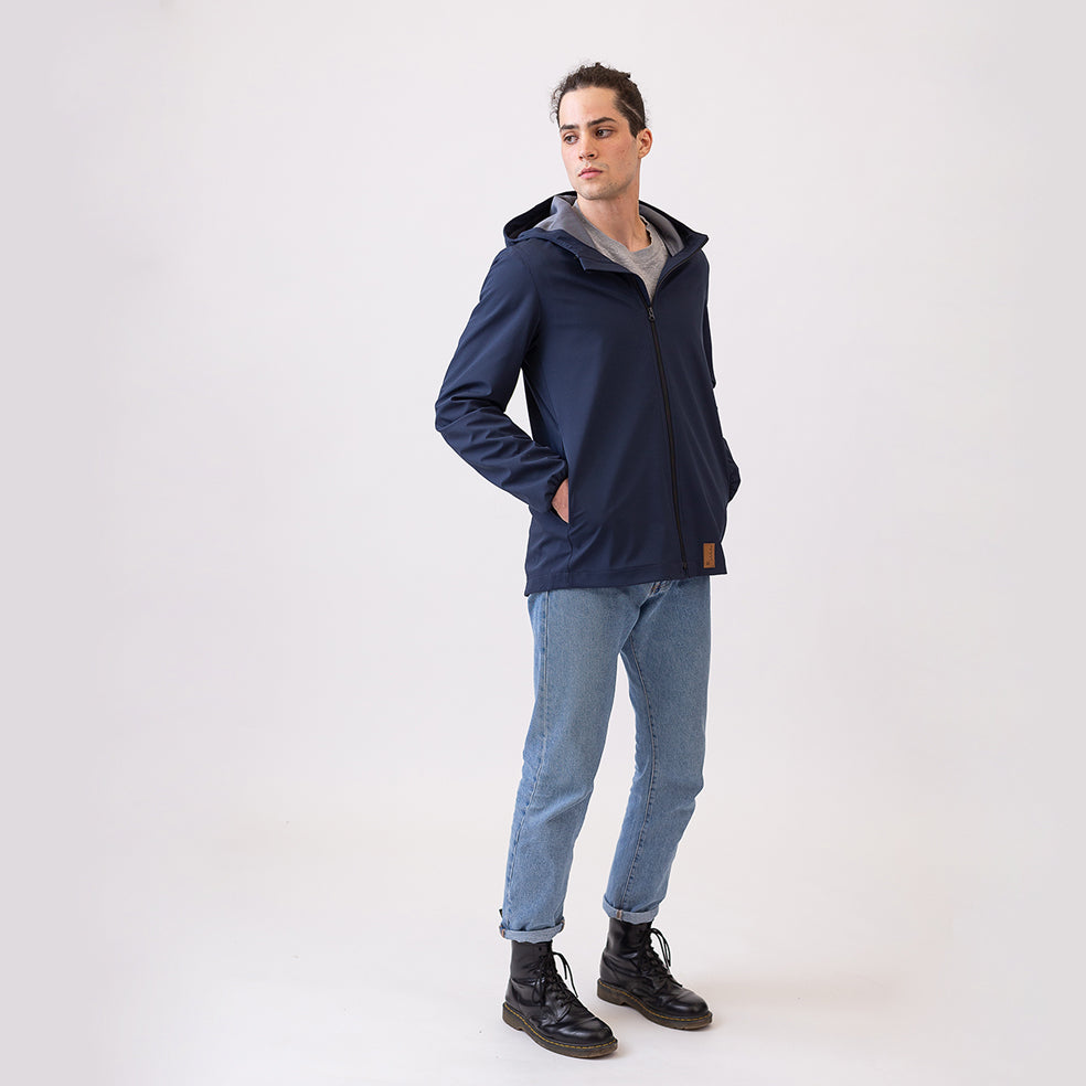 Blue Softshell Coat for men