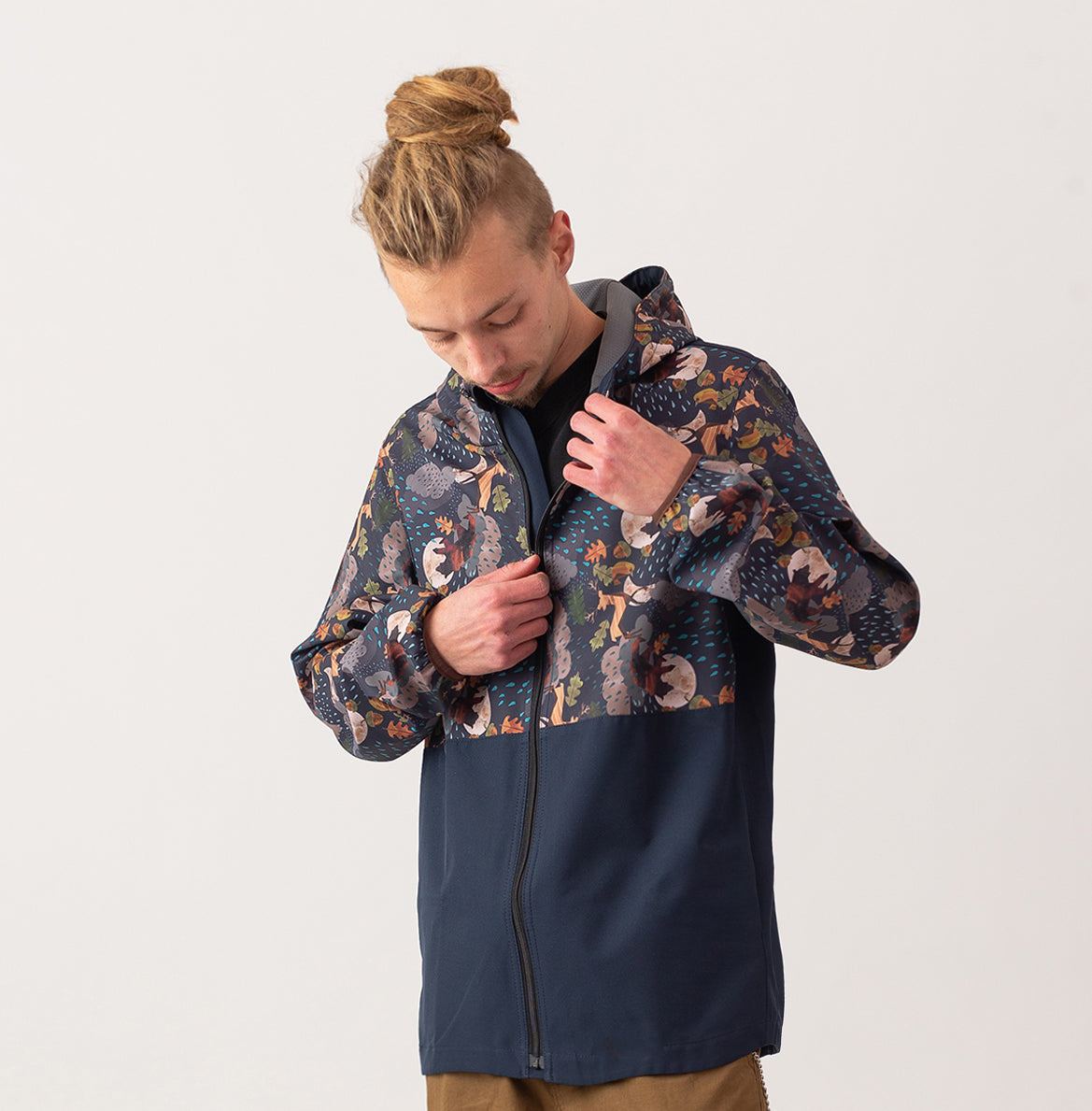 Bear and cloud softshell coat for men