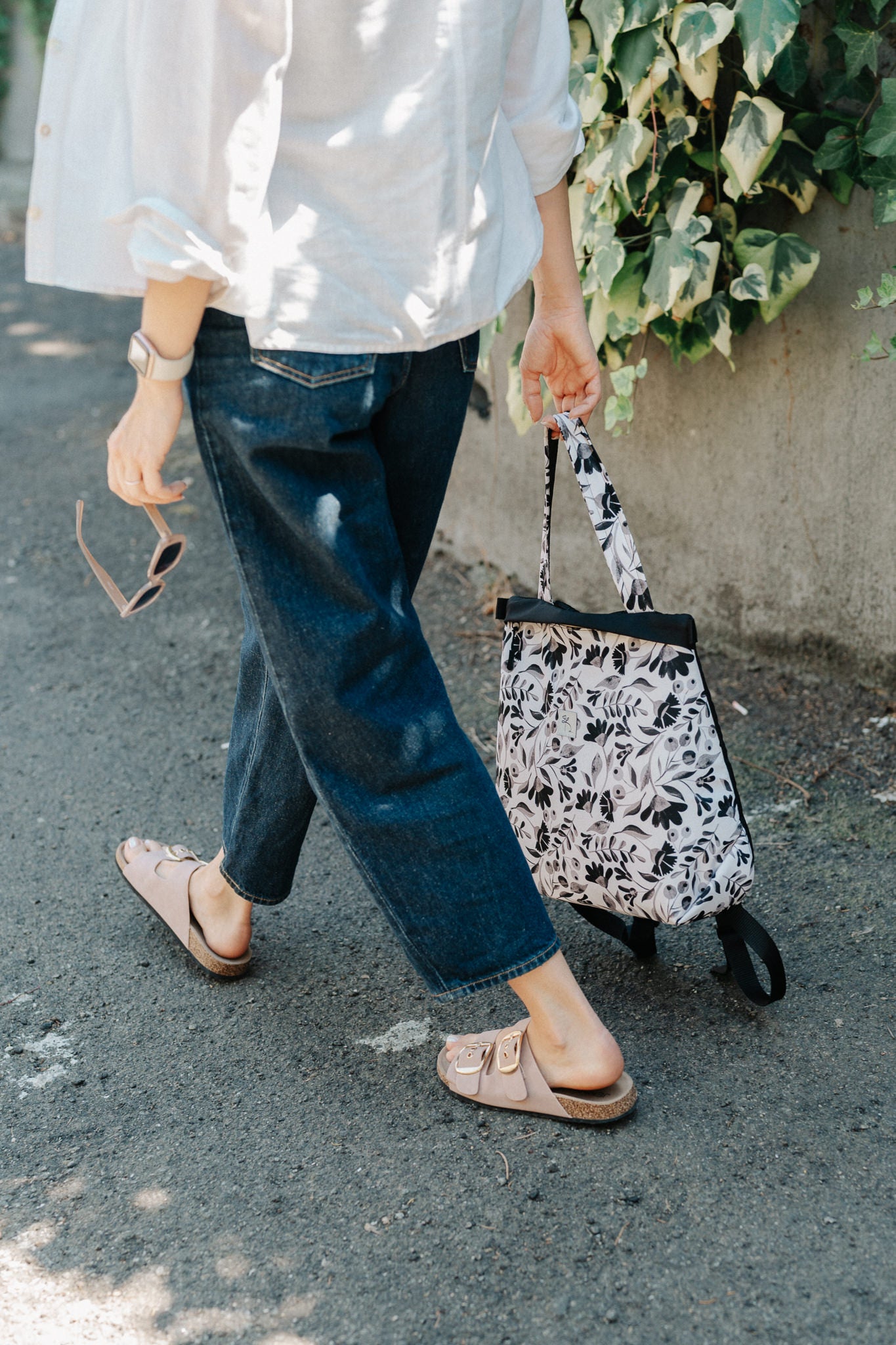 Botanic black and white MINIMAL backpack
