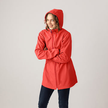 Coral thick softshell coat for women